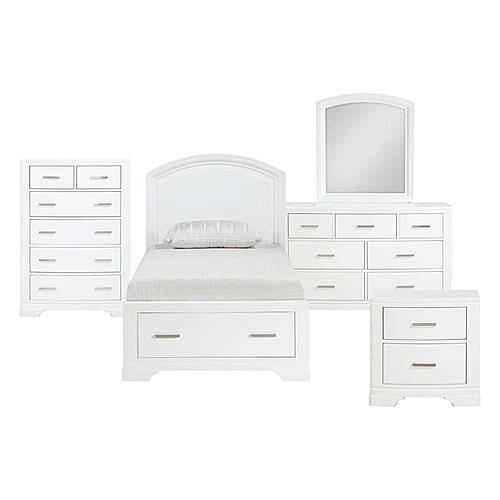Hudson 5pc Twin Bedroom Set  - White  by Homelegance