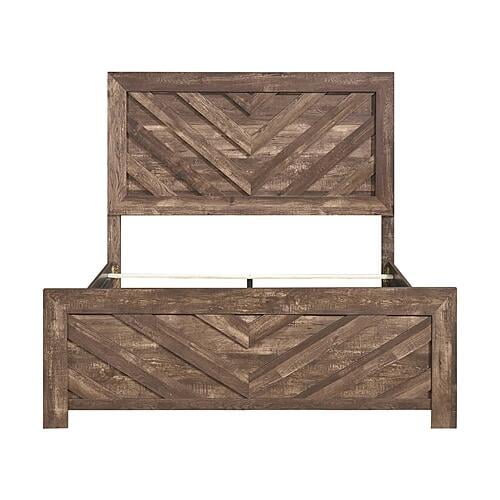 Corbin 5pc V-pattern Queen Bedroom Set  - Rustic Brown by Homelegance