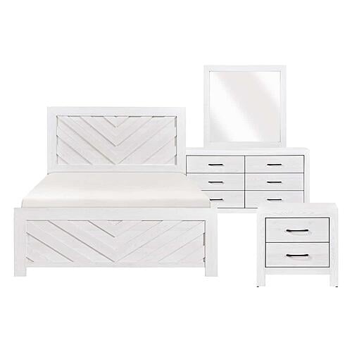Corbin 4pc V-pattern Queen Bedroom Set  - White by Homelegance