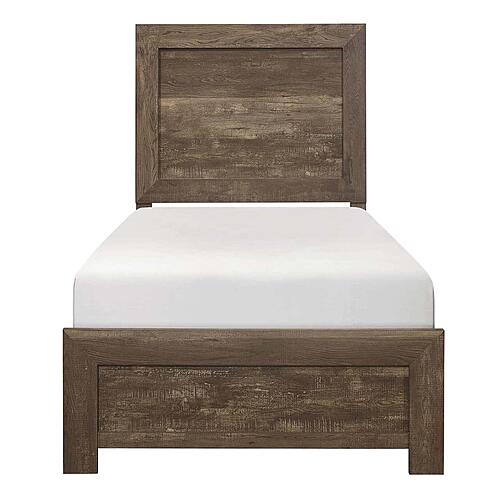 Corbin Twin Bed in a Box - Rustic Brown by Homelegance