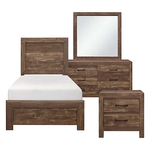 Corbin 4Pc Twin Bedroom Set  - Rustic Brown by Homelegance