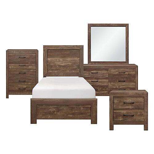 Corbin 5pc Twin Bedroom Set  - Rustic Brown by Homelegance