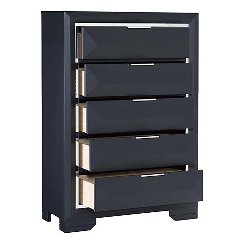 Rosemont 5pc Queen Bedroom Set  - Midnight Blue by Homelegance
