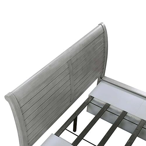 Logandale Queen Platform Bed w/Storage Footboard and Side Rails - Antique Gray by Homelegance