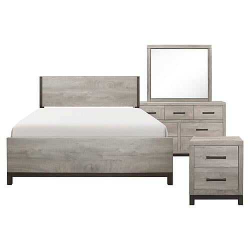 Zephyr 4pc Queen Bedroom Set  - Light Gray & Gray by Homelegance