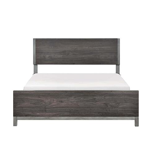 Zephyr Queen Bed - Brownish Gray & Antique Silver by Homelegance