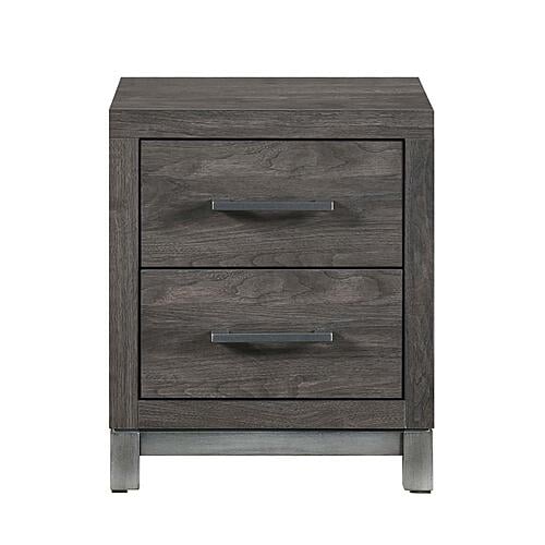 Zephyr Nightstand - Brownish Gray & Antique Silver by Homelegance