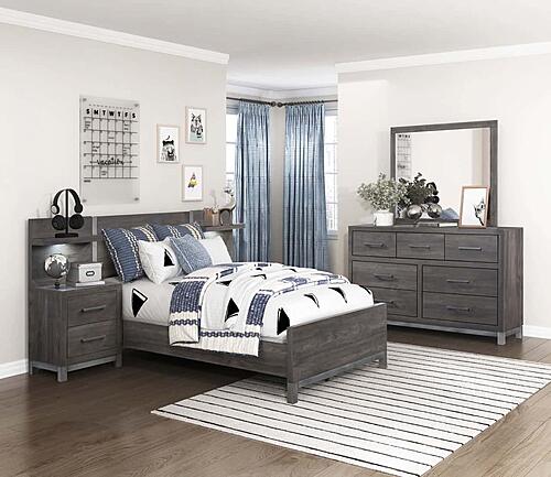 Zephyr Dresser - Brownish Gray & Antique Silver by Homelegance
