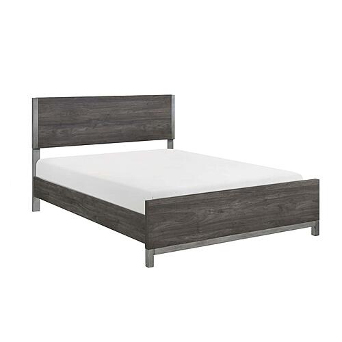 Zephyr Full Bed - Brownish Gray & Antique Silver by Homelegance