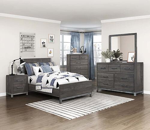 Zephyr Twin Bed - Brownish Gray & Antique Silver by Homelegance