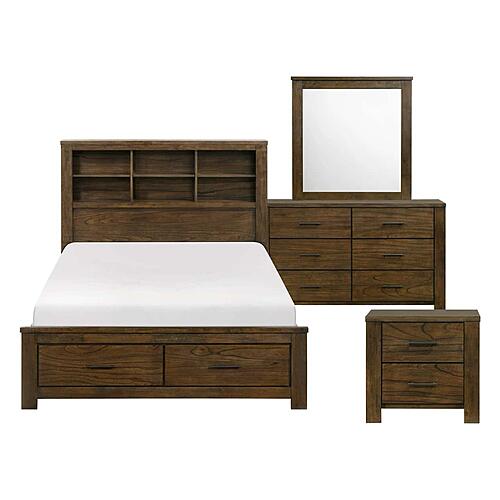 Sullivan 4pc Queen Bedroom Set  - Brushed Oak by Homelegance