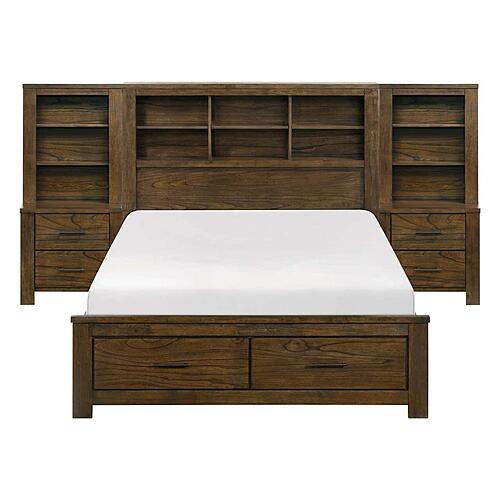 Sullivan5pc Set Full Platform Wall Bed - Brushed Oak by Homelegance