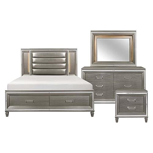 Tamsin 4pc Queen Bedroom Set  - Silver by Homelegance