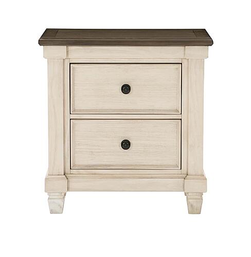 Weaver Nightstand - Antique White & Rosy Brown by Homelegance