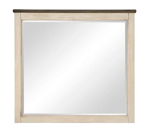 Weaver Mirror - Antique White & Rosy Brown by Homelegance