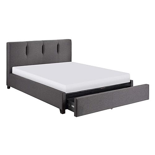 Aitana  California King Platform Bed w/Storage Footboard - Graphite by Homelegance