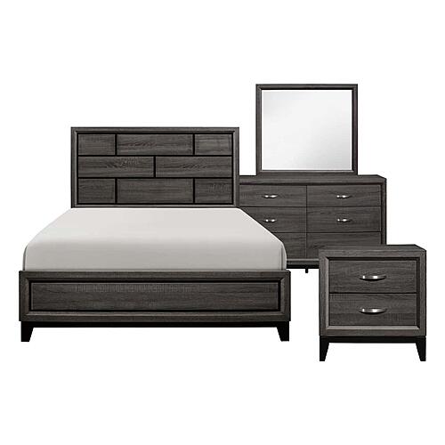 Davi 4pc Queen Bedroom Set  - Gray  by Homelegance