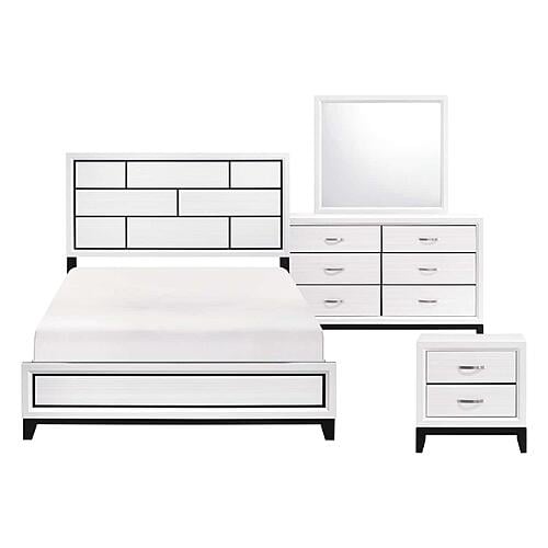 Davi 4pc Queen Bedroom Set  - White by Homelegance