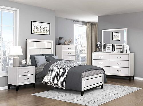Davi Twin Bed - White by Homelegance