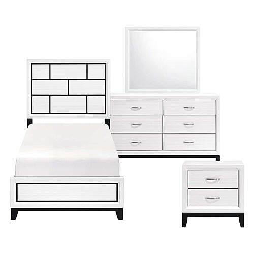 Davi 4Pc Twin Bedroom Set  - White by Homelegance