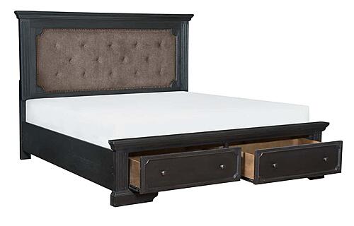 Bolingbrook California King Platform Bed w/Footboard Storage - Brown by Homelegance