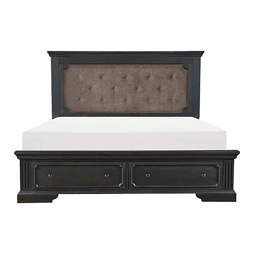 Bolingbrook Eastern King Platform Bed w/Footboard Storage - Brown by Homelegance