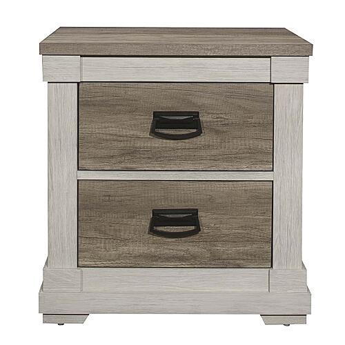 Arcadia Nightstand - White & Weathered Gray by Homelegance