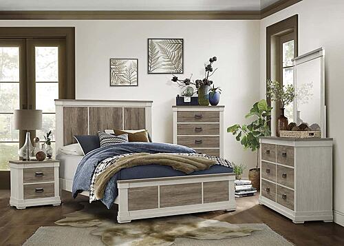 Arcadia Mirror - White & Weathered Gray by Homelegance