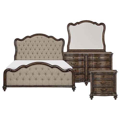 Heath Court 4pc Queen Bedroom Set  - Brown Oak by Homelegance