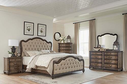 Heath Court Eastern King Bed - Brown Oak by Homelegance