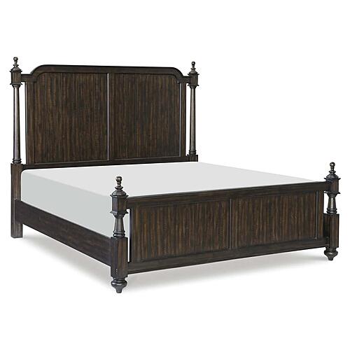 Cardano Eastern Poster Bed - Driftwood Charcoal by Homelegance