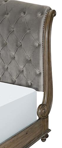 Rachelle Eastern King Bed - Weathered Pecan & Gray by Homelegance