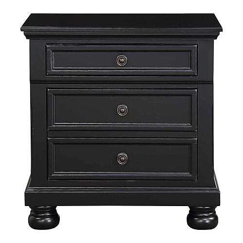 Laurelin Nightstand, Hidden Drawer - Black  by Homelegance