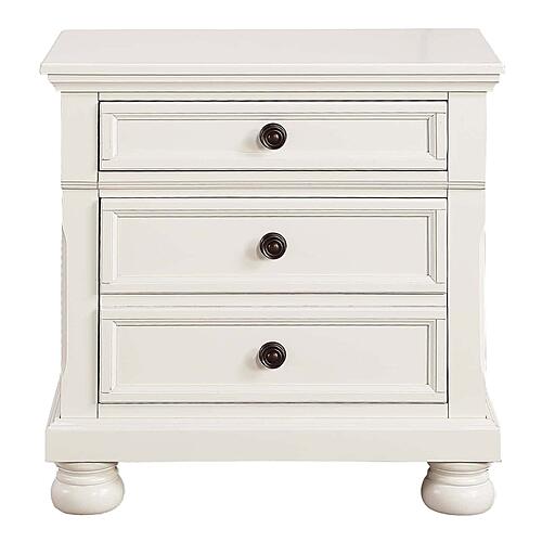 Laurelin Nightstand, Hidden Drawer - White by Homelegance
