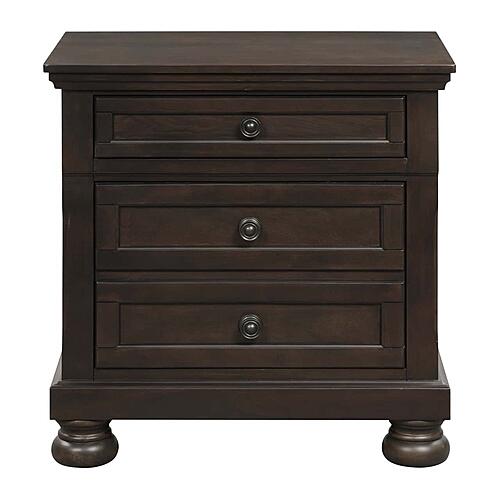 Begonia Nightstand w/Hidden Drawer - Grayish Brown by Homelegance