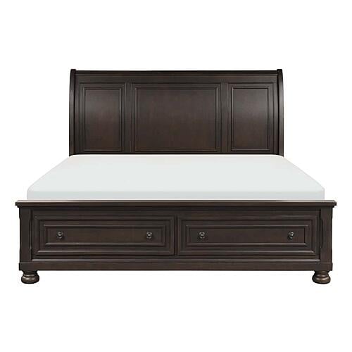 Begonia California King Platform Bed w/Footboard Storage - Grayish Brown by Homelegance