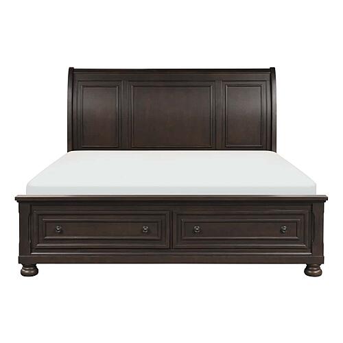 Begonia Eastern King Platform Bed w/Footboard Storage - Grayish Brown by Homelegance
