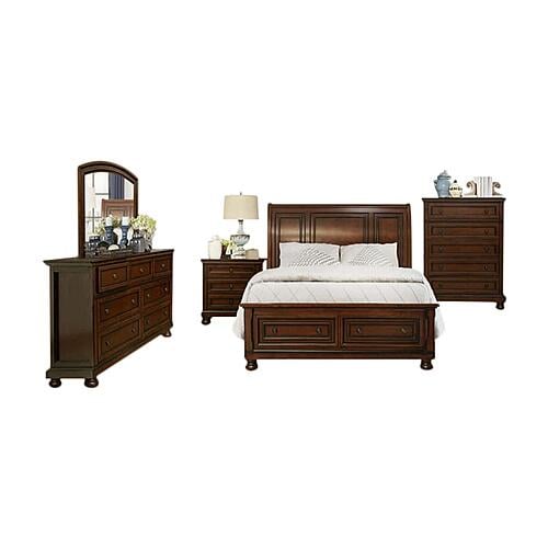 Begonia 5pc Queen Bedroom Set  - Cherry Brown by Homelegance