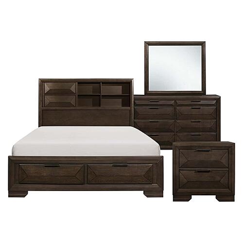 Chesky 4pc Queen Bedroom Set  - Warm Espresso by Homelegance