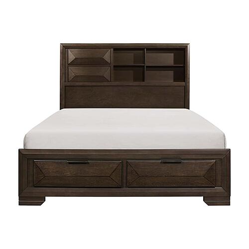 Chesky Eastern King Platform Bed w/Footboard Storage - Warm Espresso by Homelegance