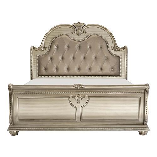 Cavalier  California King Bed - Silver by Homelegance