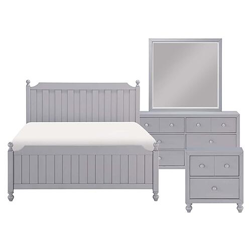 Wellsummer 4pc Queen Bedroom Set  - Gray by Homelegance