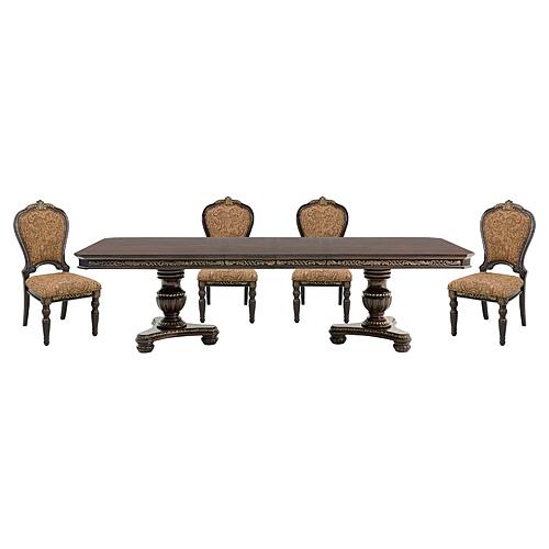 Russian Hill 5pc Dining Table and 4 Side Chair - Cherry by Homelegance