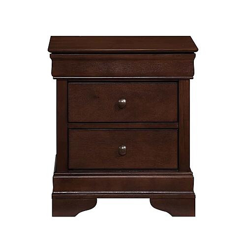 Abbeville Nightstand, Hidden Drawer - Dark Cherry by Homelegance