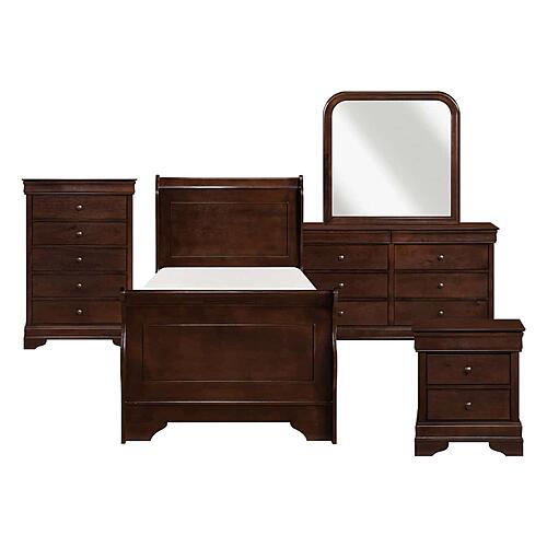 Abbeville 5pc Twin Bedroom Set  - Dark Cherry by Homelegance