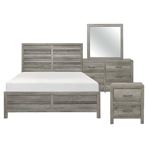 Mandan 4pc Queen  Bedroom Set  - Weathered Gray by Homelegance