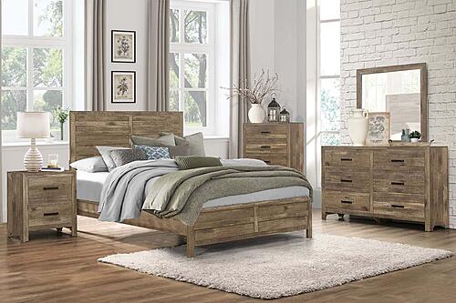 Mandan Eastern King Bed - Weathered Pine by Homelegance