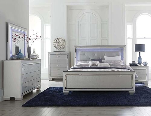 Allura Mirror, LED Lighting - Silver by Homelegance
