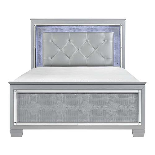 Allura Eastern King Bed, LED Lighting - Silver by Homelegance