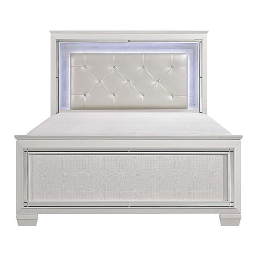 Allura Eastern King Bed, LED Lighting - White by Homelegance